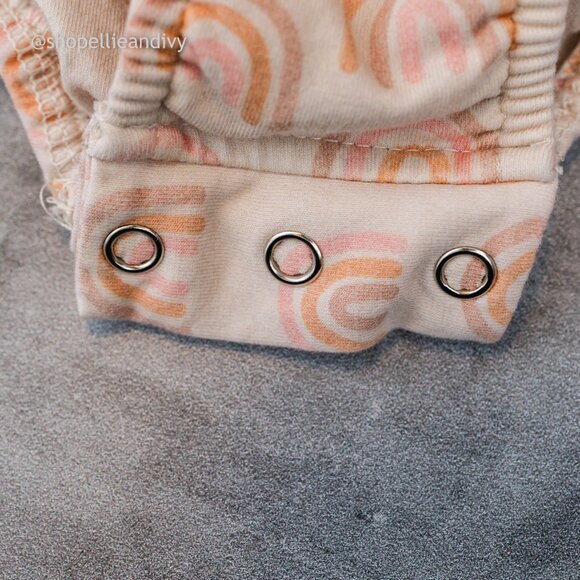 Ollie Jay Cross Straps Ruffle Summer Romper Cream Muted Rainbow 12-18M - Picture 4 of 8